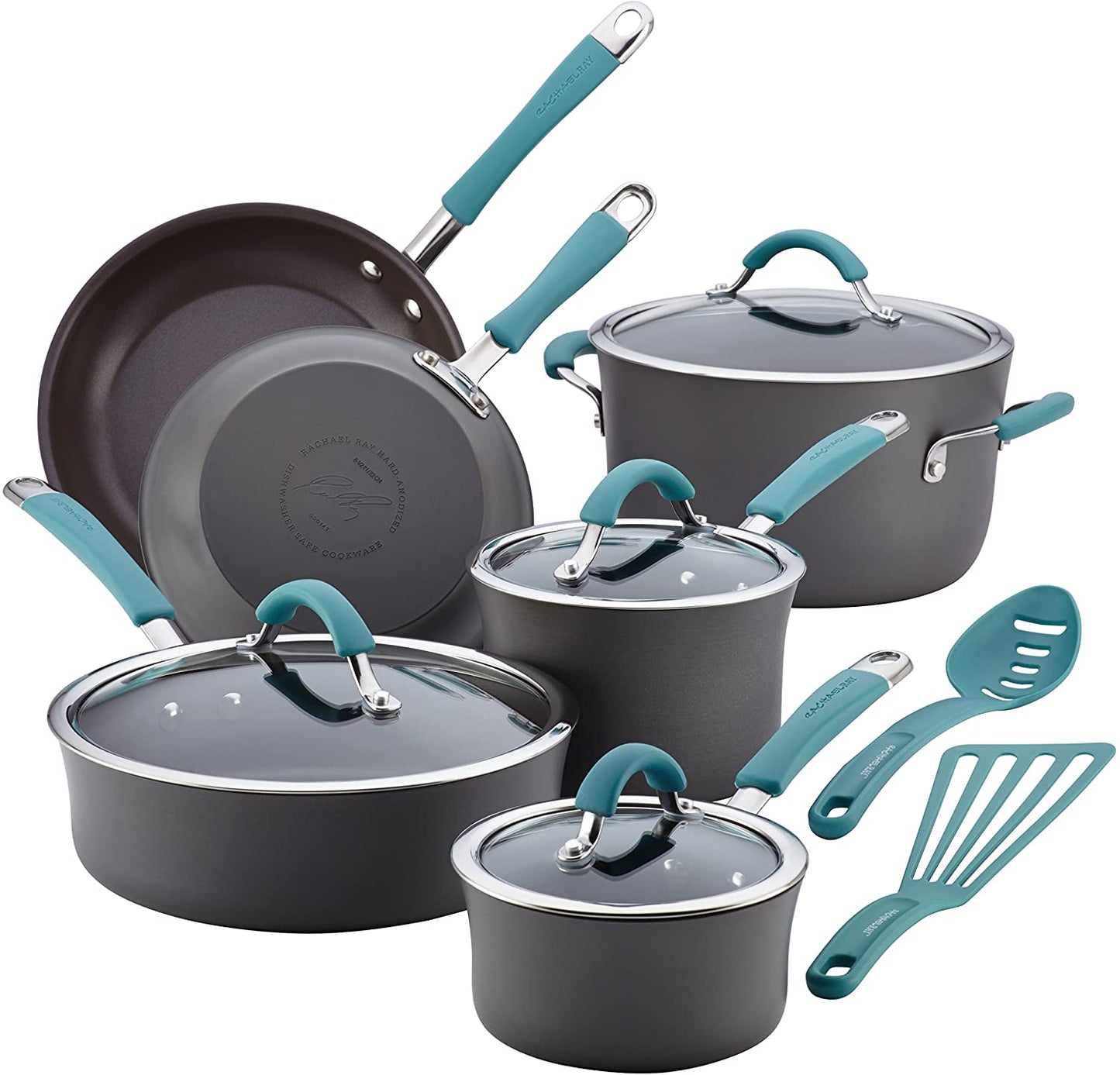 Rachael Ray 12 Piece Hard Anodized Nonstick Pots and Pans Set