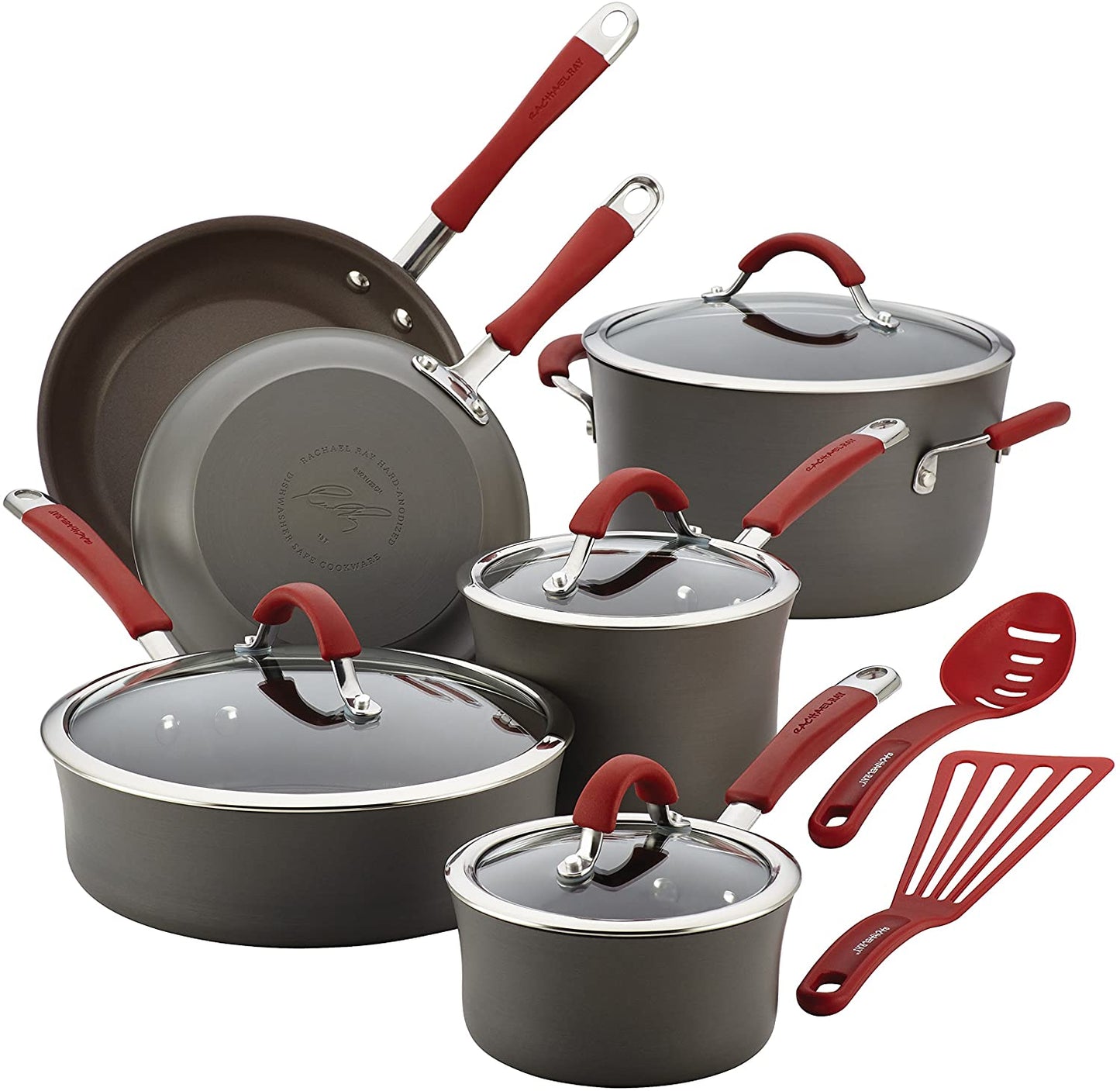 Rachael Ray 12 Piece Hard Anodized Nonstick Pots and Pans Set