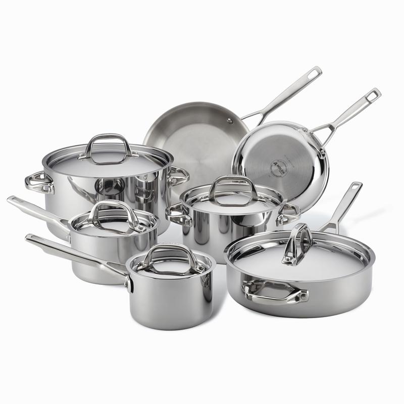 Analon 12 piece tri-ply stainless steel cookware set