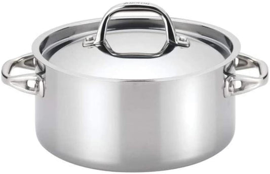Anolon Tri-Ply Onyx Dutch Oven, 5 Quart, Stainless Steel pot