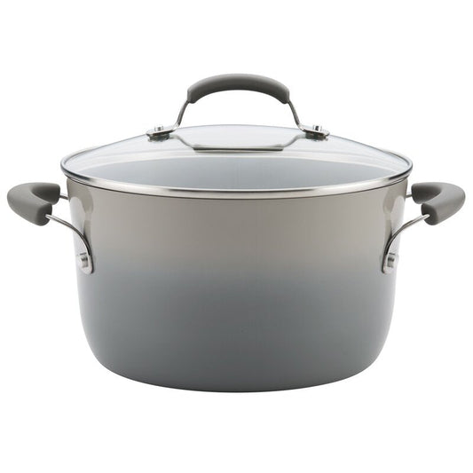 Rachael Ray 6 quart sea salt gray covered stockpot