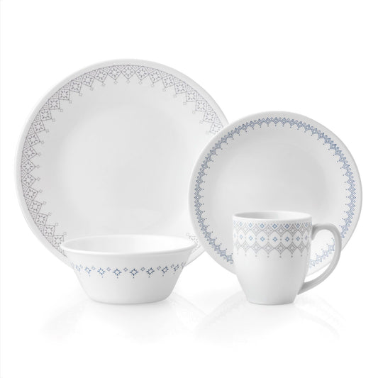 corelle 16pc evening lattice dinnerware set service for 4